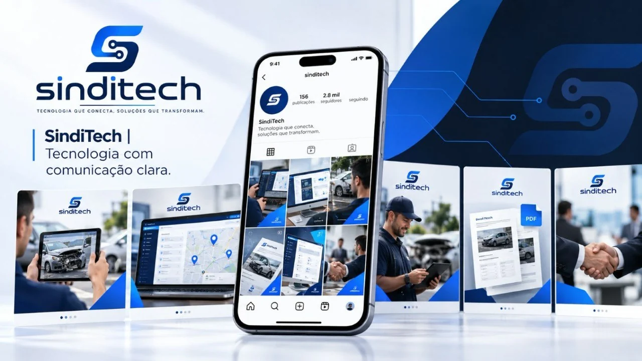 Arte recebida para SindiTech, composição de comunicação digital em formato horizontal.